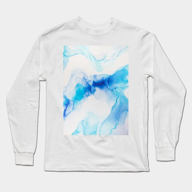 Abstract painting colorful liquid alcohol ink technique. Style incorporates the swirls of marble or the ripples of agate. Long Sleeve T-Shirt by MariDein